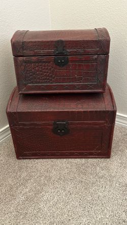 Set of 2 Faux Crocodile Decorative Trunks