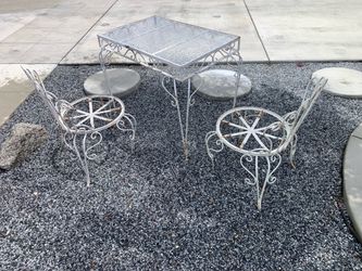 Vintage patio table with chairs
