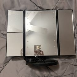 Folding Mirror With LED Lights