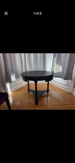 Vintage Dinner Circle black table with 1 drawer