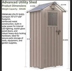 Slim Outdoor Wooden Tool Shed – Perfect for Patios & Tight Spaces