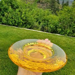 Fire & Light Glass Yellow Citrus Wine Bottle Candle Holder