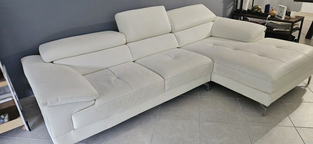 Sofa Sectional, White, Like NEW