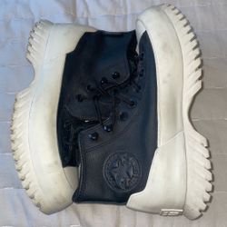 Converse black and white chunky platform trainers