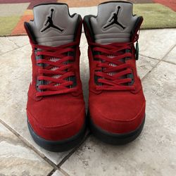Jordan 5 red suede for sale cheap