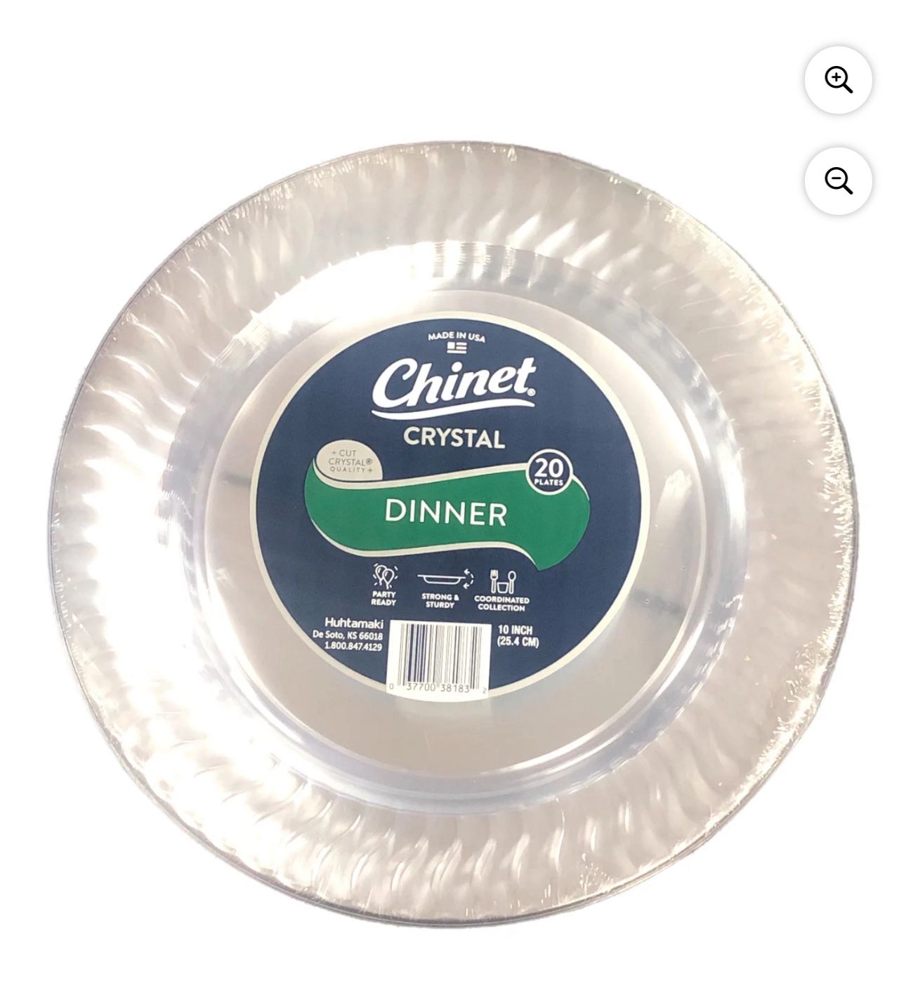 Chinet Cut Crystal Clear Plastic 10" Dinner Plates Case (100 ct.)
