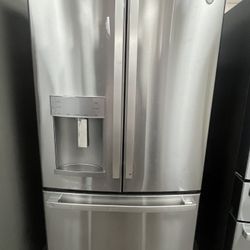 GE Stainless Steel Counter Depth Refrigerator With One Year Warranty 