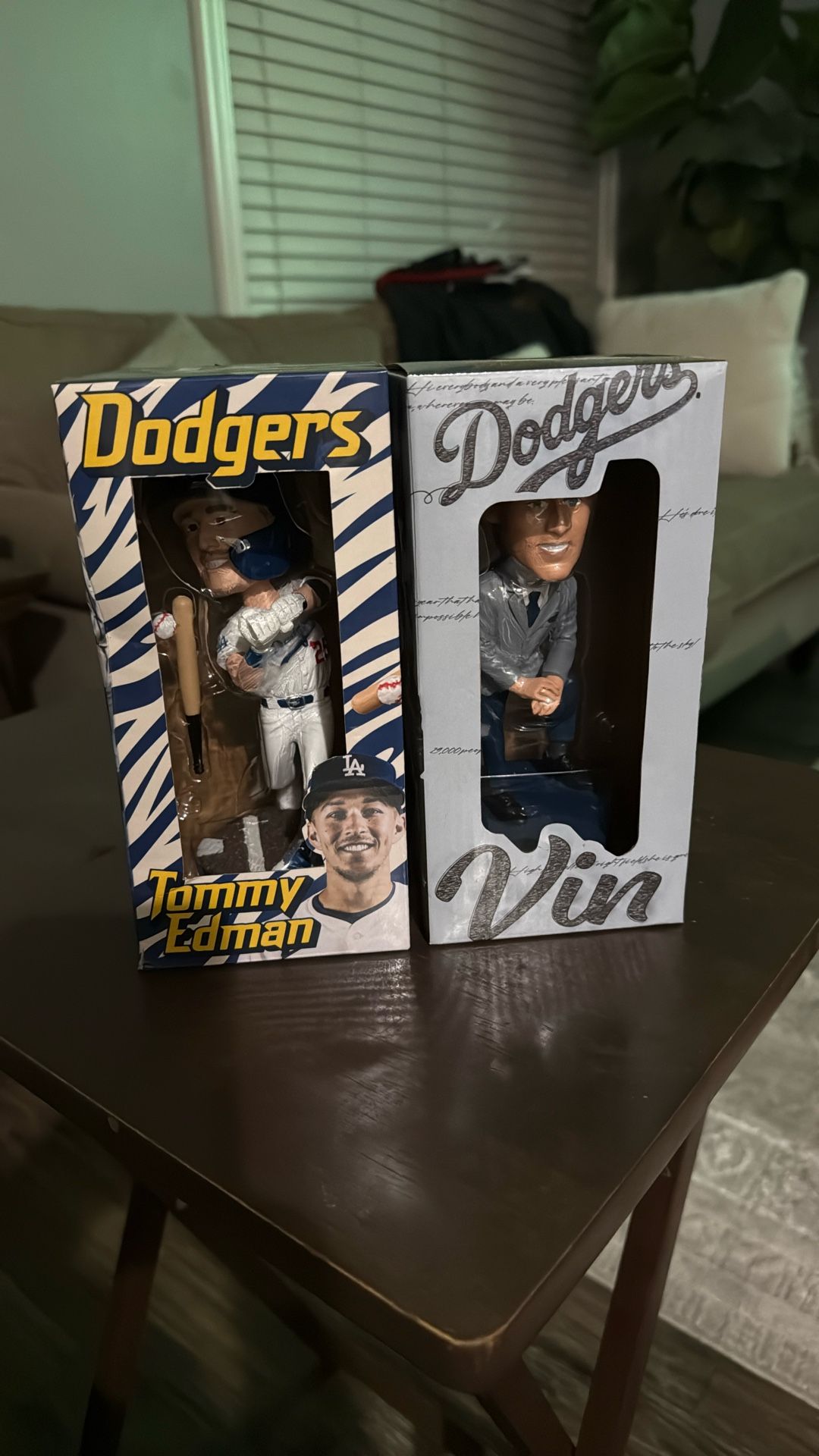 Dodgers 2025 Bobble Heads Vin Scully & Tommy Edmond