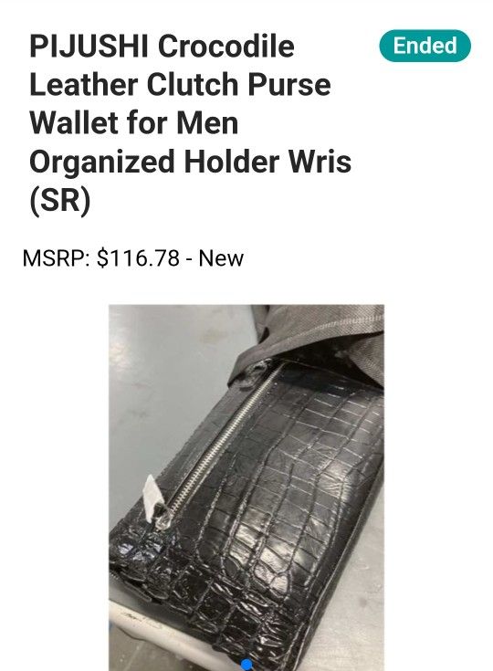 PIJUSHI Crocodile Leather Clutch Purse for Men