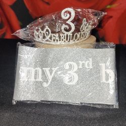 Corona De 3 Años Tiara And Sash For 3rd Birthday 

