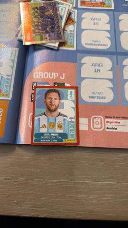 Messi red  panini card