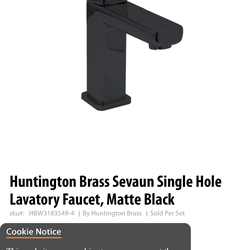 Huntington Brass Matte Black Bathroom Faucet – Brand New