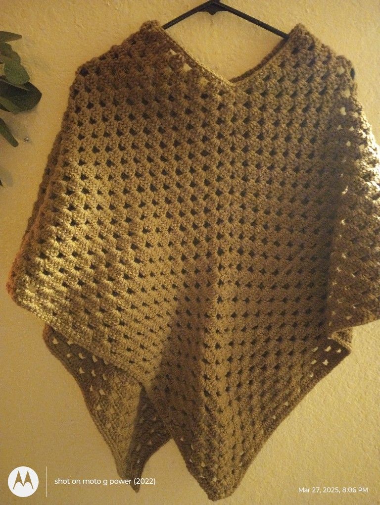 Size Small Handmade Crochet Poncho $25