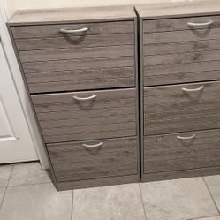 Shoe Storage Cabinet with 3 Flip Drawers