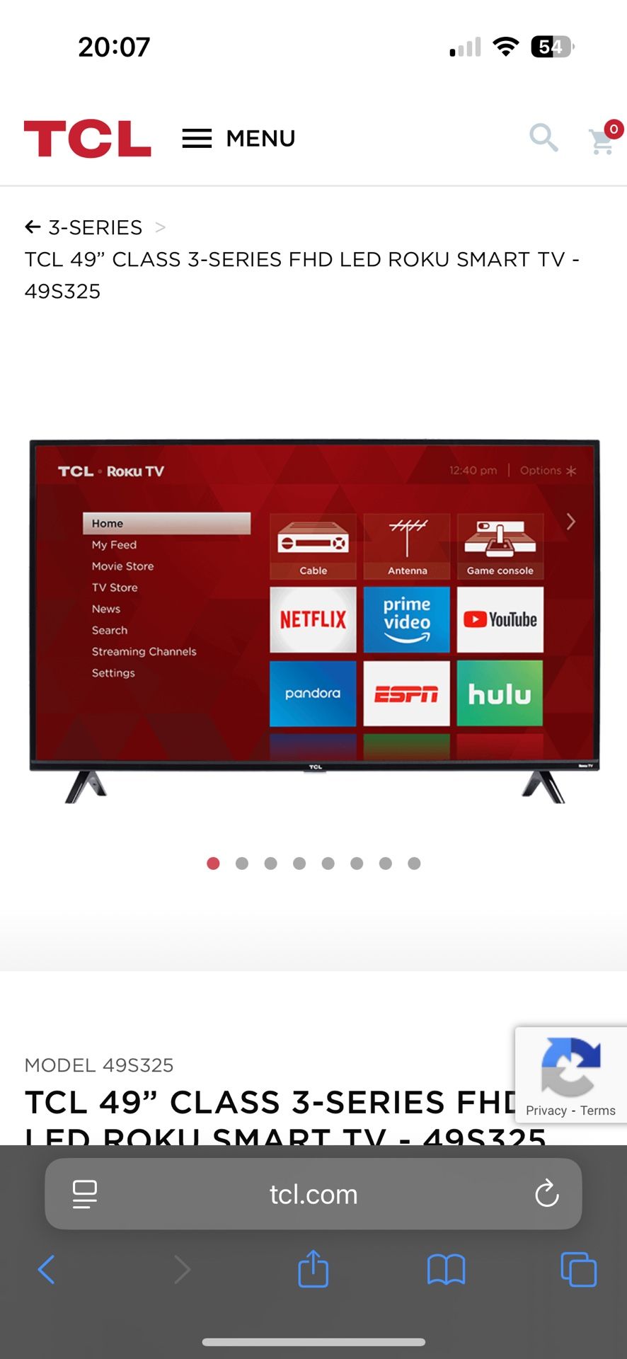 TCL 49" CLASS 3-SERIES FHD LED ROKU SMART TV - 49S325