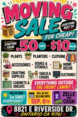 Moving Sale