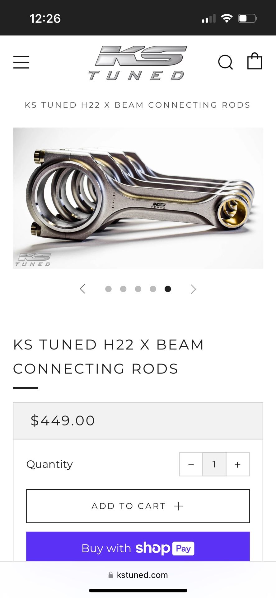 H22 KS Tuned X-beam Connecting Rods With ARP Bolts