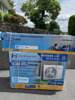 Hessaire 18,000 BTU 21 SEER2 Ductless Mini Split Air Conditioner & Heat Pump H18FB2
