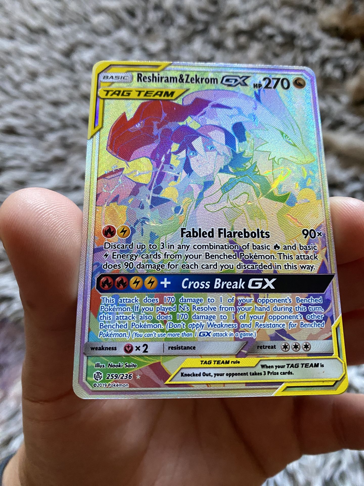 Reshiram and zekrom GX Tag Team Rainbow