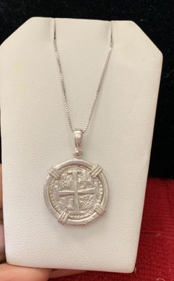 Atocha silver coin pendant with silver chain