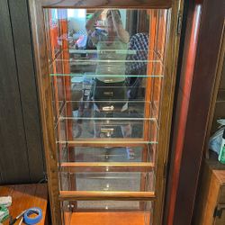 Howard Miller Glass Display Case W/ Original Skeleton Key