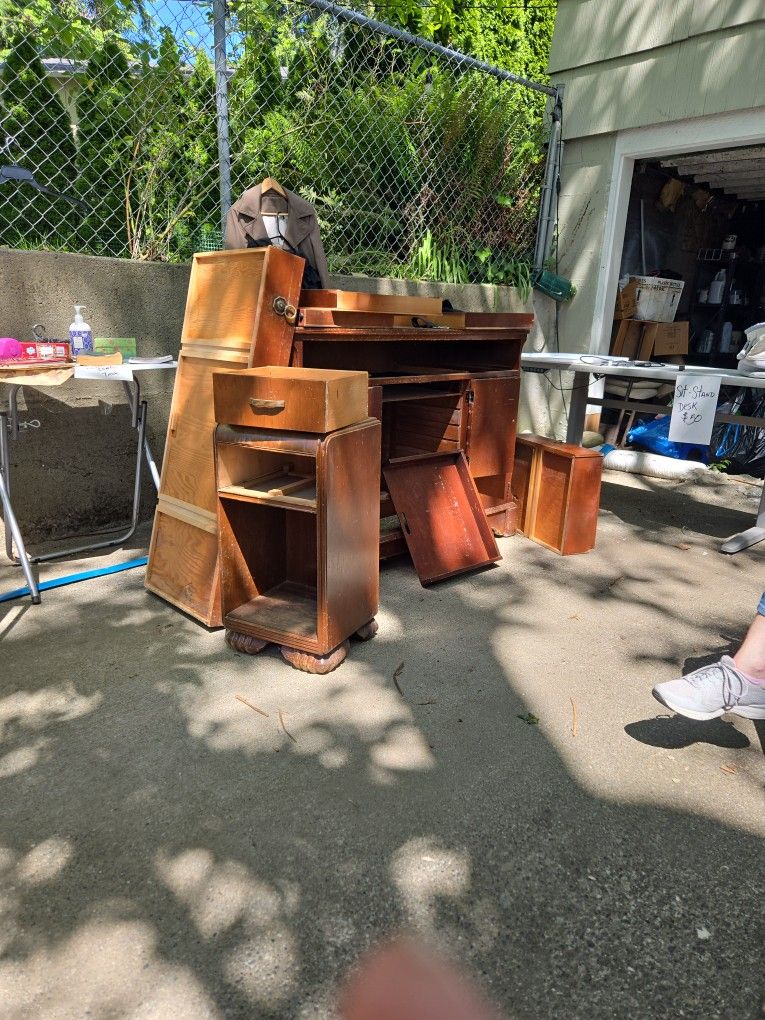 Wood Buffet And End Table