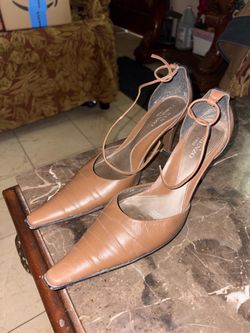 Brown high heels