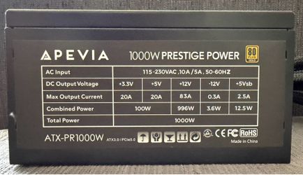 Apevia 1000w Prestige ATX Power Supply