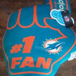 Miami Dolphins Fan Pillow