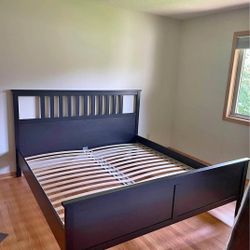 King Hemnes Dark Brown Bed Frame