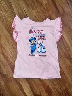 Disney Parks Minnie Mouse Girls Size Large T-Shirt Disneyland Resort 65th Annive