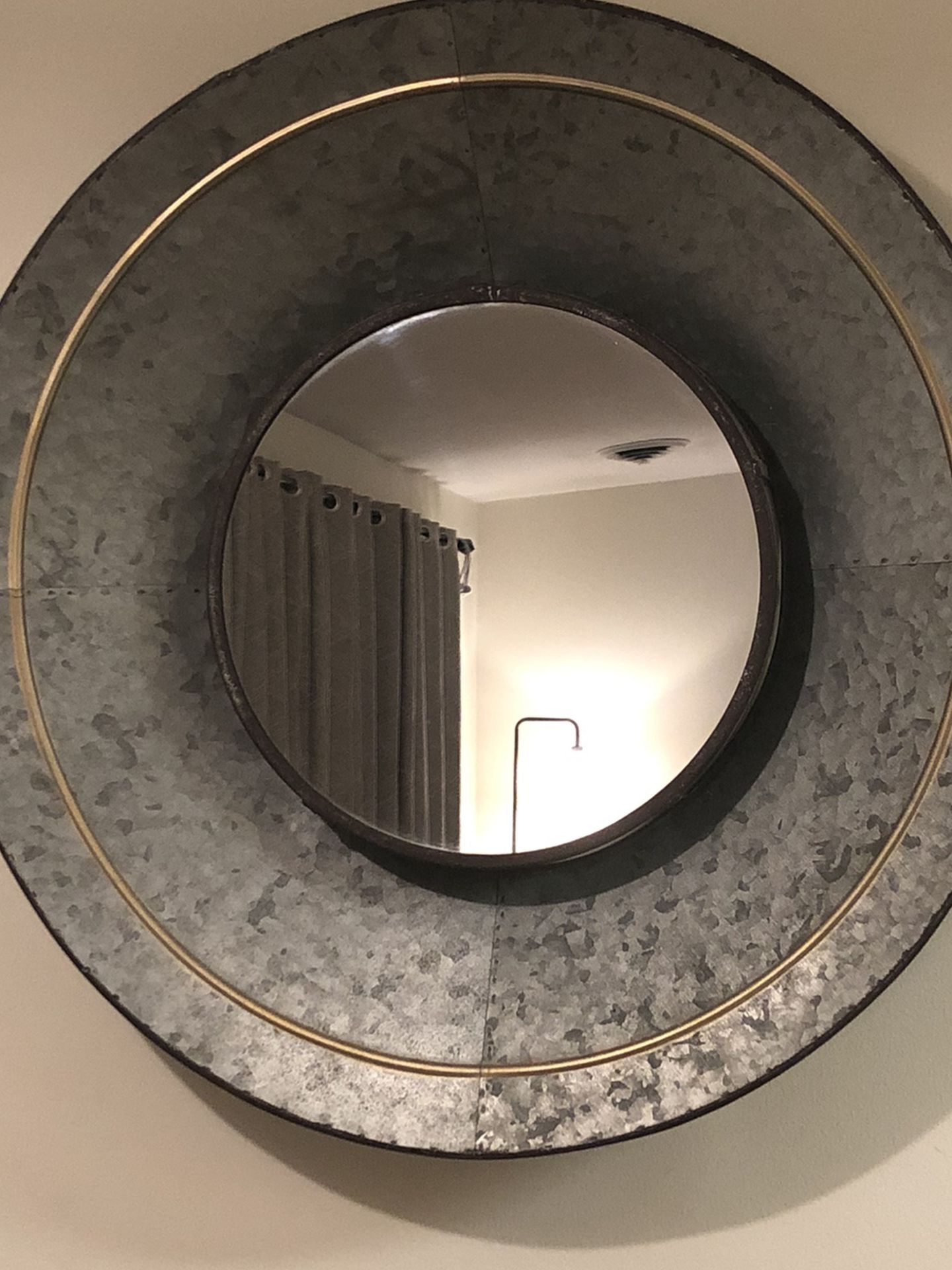 Large Round Metal Wall Mirror
