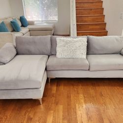 Modern low-profile gray sectional- Excellent Condition!