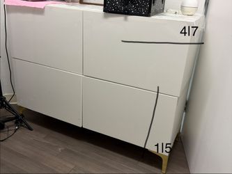 Set of 2 White Storage Cabinets