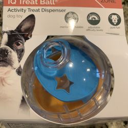 Dog Treat Dispenser Ball, Fits Various Size Treats Inside, Dog Plays Until The Treat Comes Out, Great For Training/ Entertaining Dog