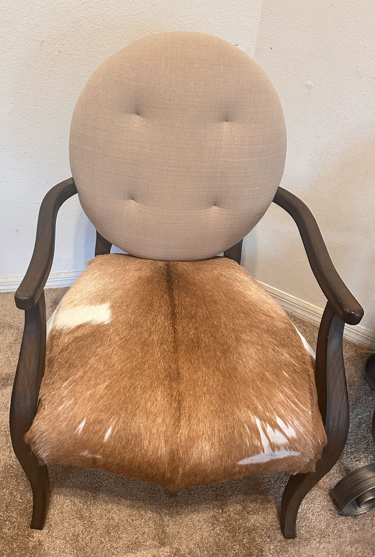 Scalloped Cow print Arm Chair