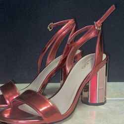 ALDO Red Mirrored Valentines Heels 
