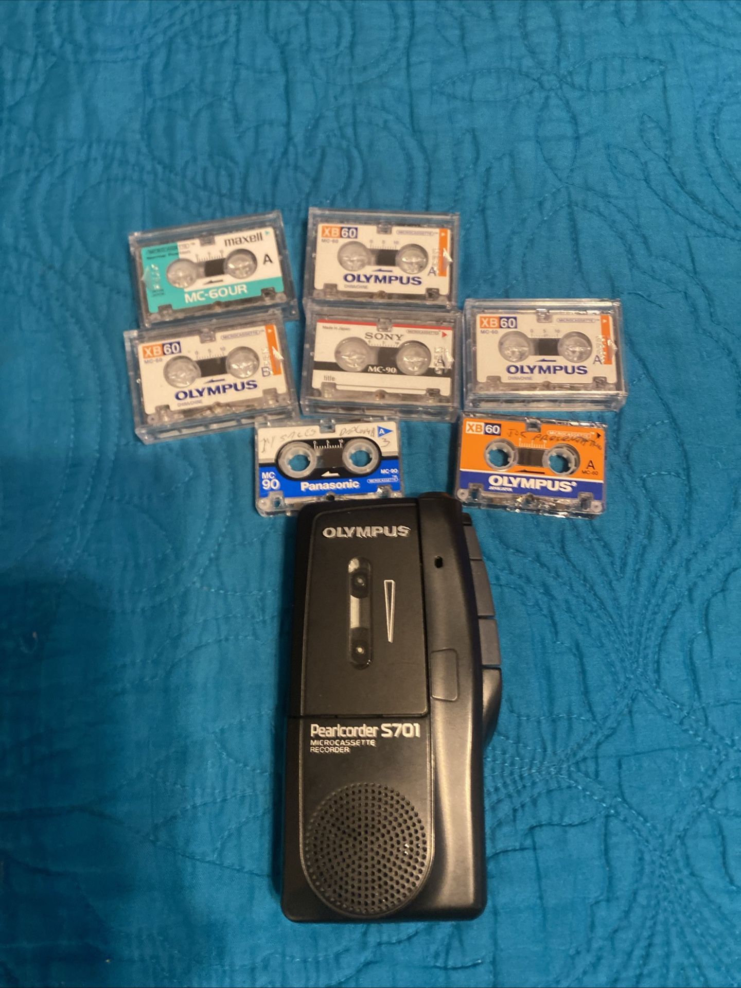 Olympus Pearlcord S701 Record Microcasette Record With 6 Tapes