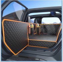 Dog Seat Cover for Back Seat, Hard Bottom Back Seat Extender, 100% Waterproof & Machine Washable, 600D Heavy Duty, Supports 400lbs for Travel & Campin