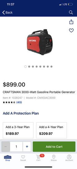 Craftman Generator 3000-watt