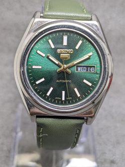 Seiko 5 Vintage Automatic – Sunburst Green Custom Dial – Refurbished 7009