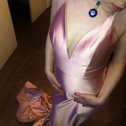 Andrea & Leo Couture Blush Pink Prom Dress! Size 2