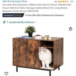 Cat Litter Enclosure + Litter Box 
