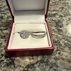 Helzberg Diamonds 14K White Gold Wedding Set – 2.5+ CTW, Size 7
