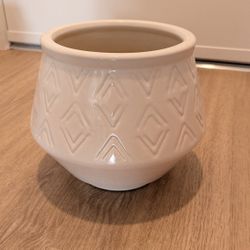 Geometric glazed Ceramic Planter Pot 5.5"Wide Opening 