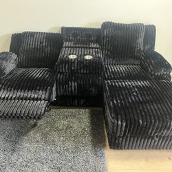 New Power Recliner Sectional Couch with USB, Storage Chaise & Drop Down Table! Free Delivery 🚚! 