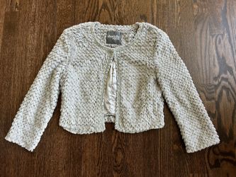 Sequin And Faux Fur Shrug