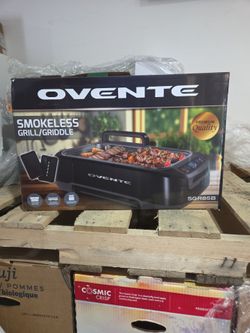 Ovente SGR85B Smokeless Indoor Grill Griddle