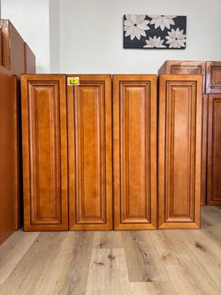 4 Solid Wood Tall Cabinets | 12”W × 12”D × 42”H