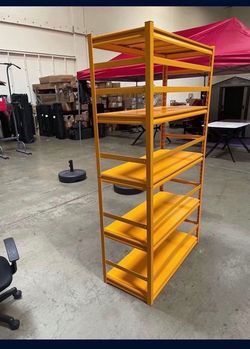 Brand New Inbox, Heavy Duty 5 Tier Metal 39.6 X 17.7 X 72. Yellow 2,500Lbs Capacity